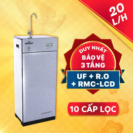 Máy Lọc Nước R.O + UF + Hydrogen LUX PRO 2410W-UR là dòng máy lọc nước tích hợp 2 công nghệ R.O và UF. Trang bị Bộ vi mạch LCD Đa Năng thiết kế độc quyền từ ROBOT